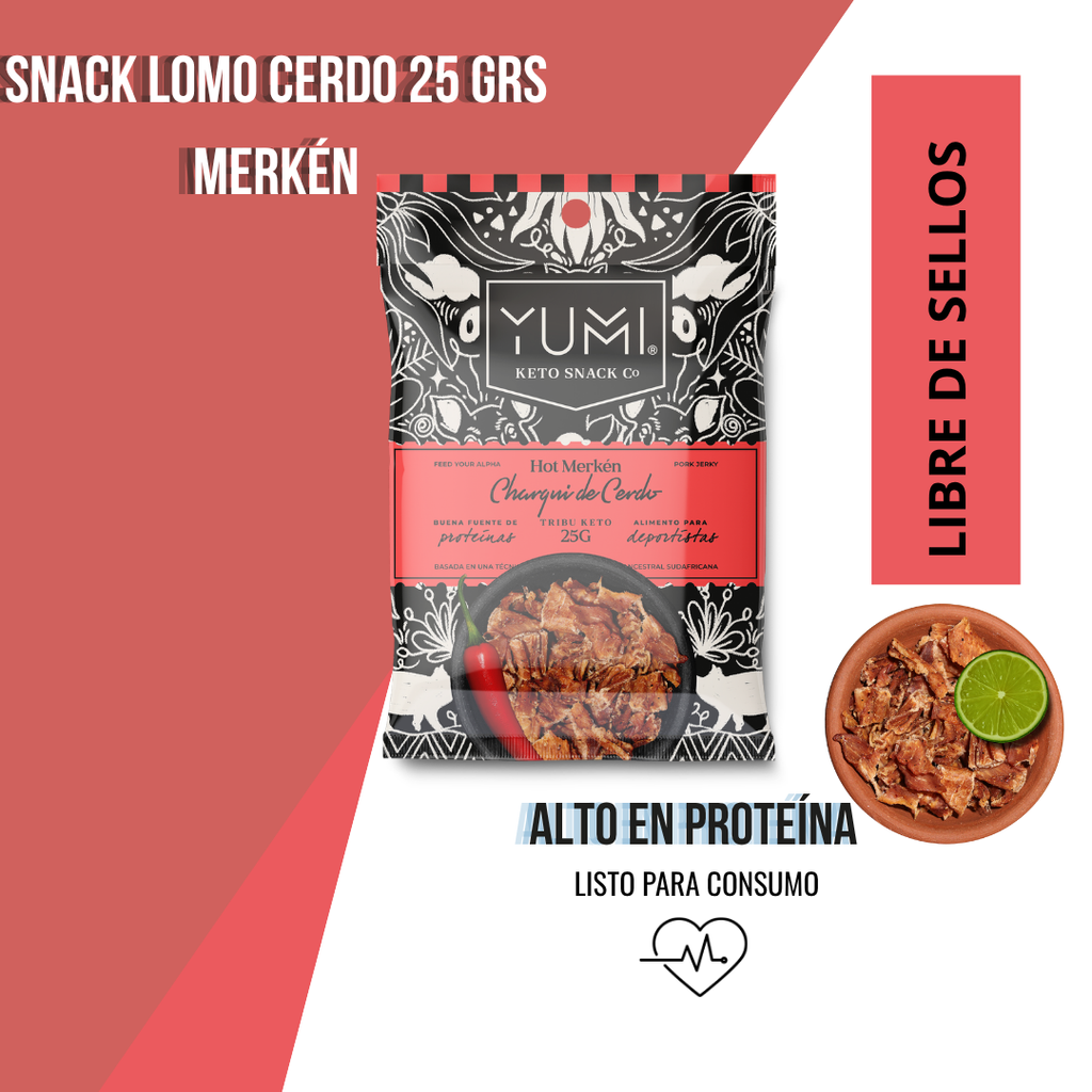 Yumi Snack Lomo cerdo Hot merkén 25 grs