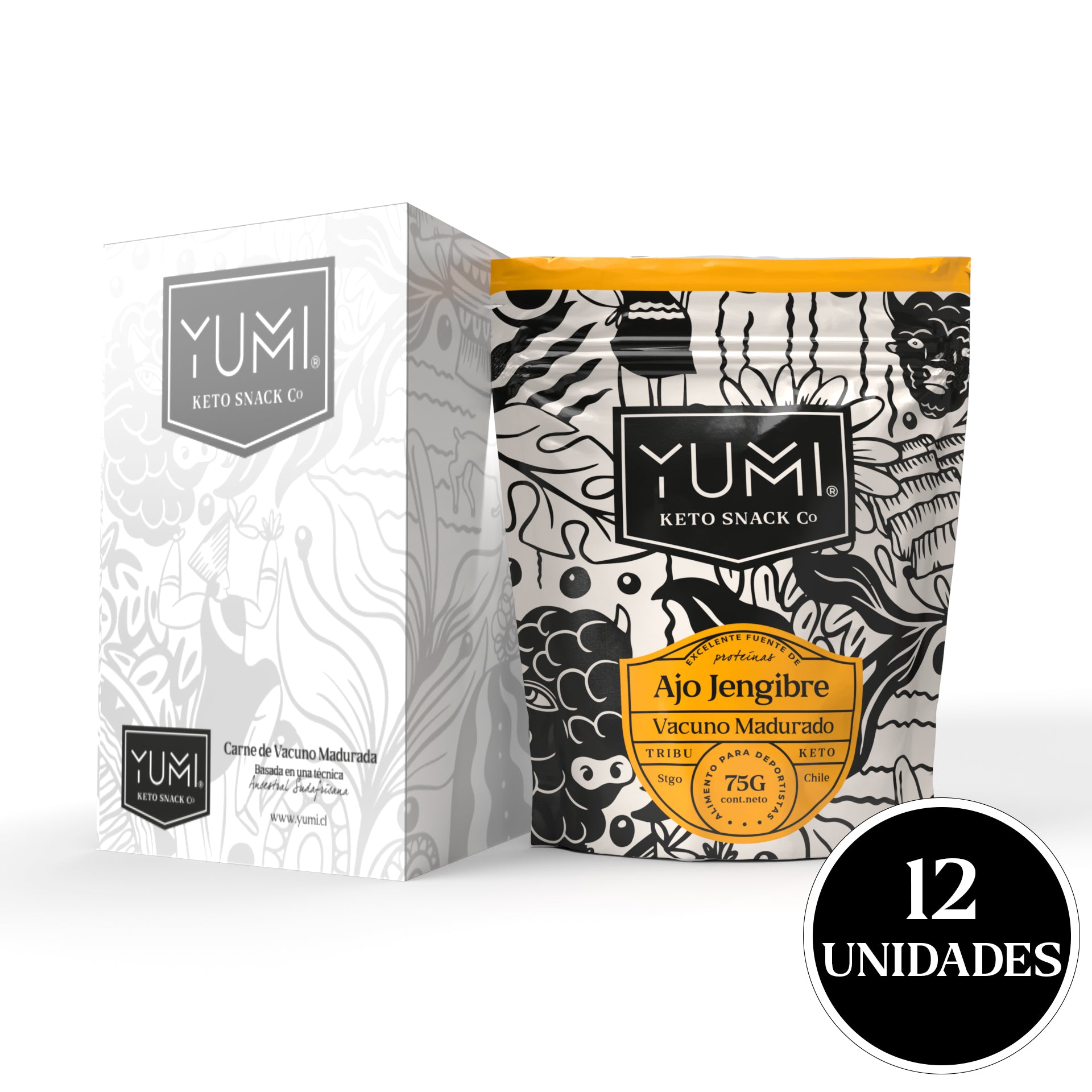 Yumi Snack Ajo Jengibre 75g - Pack of 12