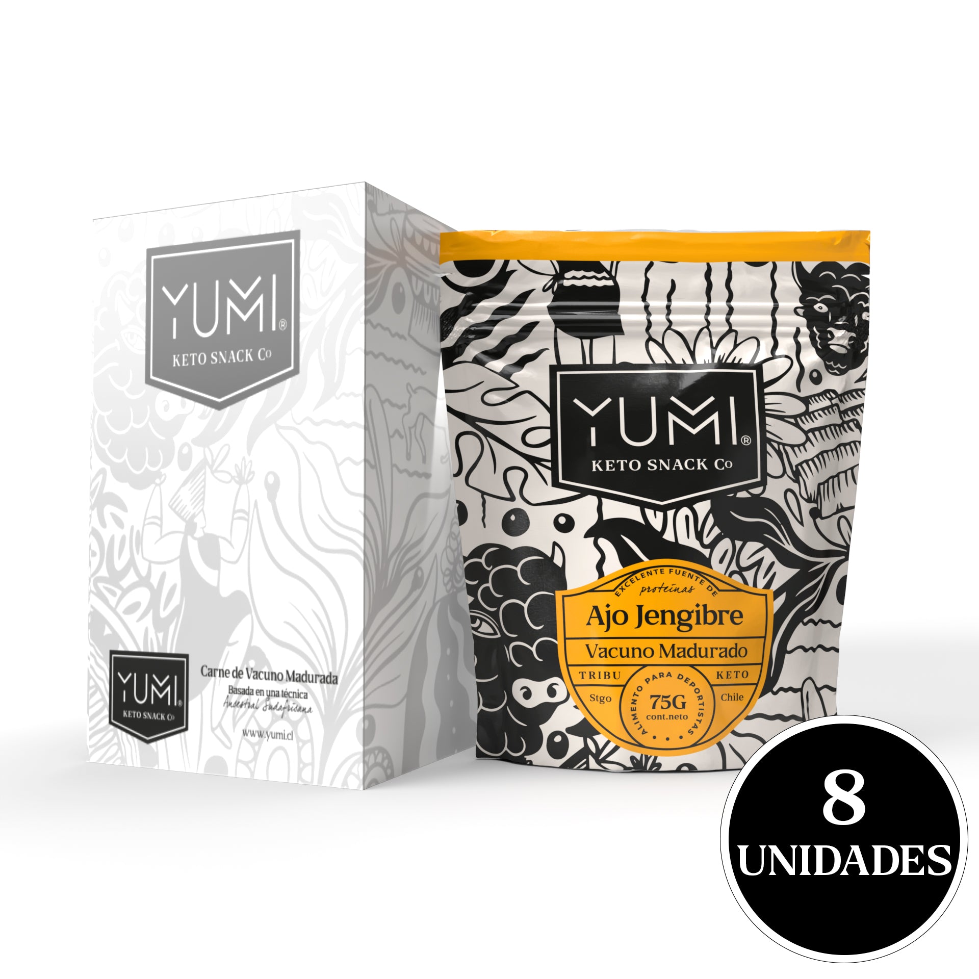 Yumi Snack Ajo Jengibre 75g - Pack of 8